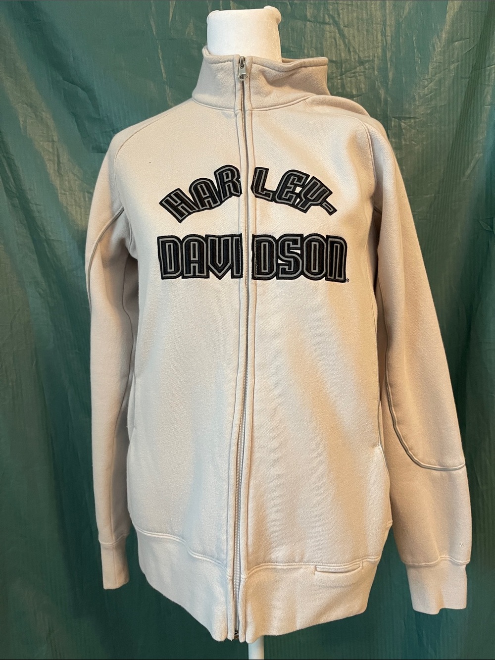 Ladies Harley-Davidson Gray and Black Full-Zip Fleece Jacket